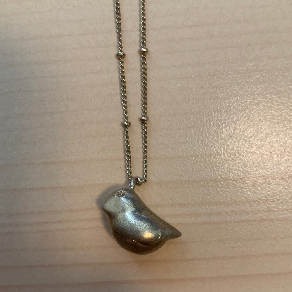 Fossil bird necklace